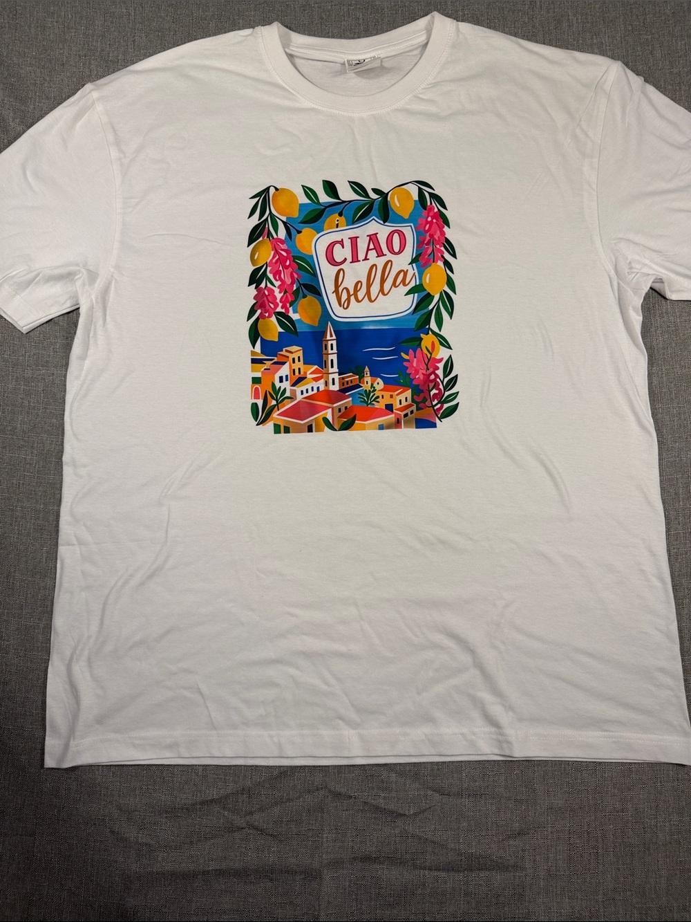 Ciao Bella White Graphic Tee